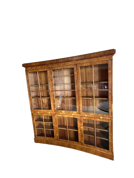 STUNNING Antique Glass and Wood Bookcase