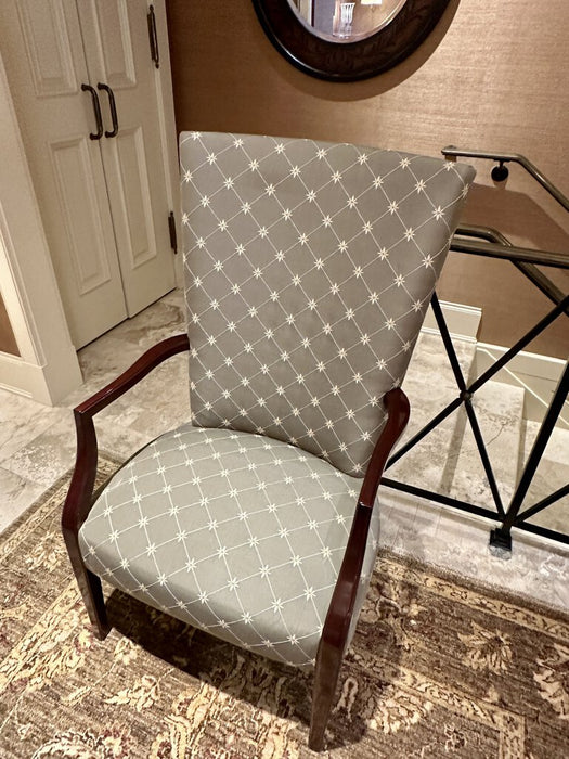 Kindel Accent Chairs, Grey w/White Floral Print