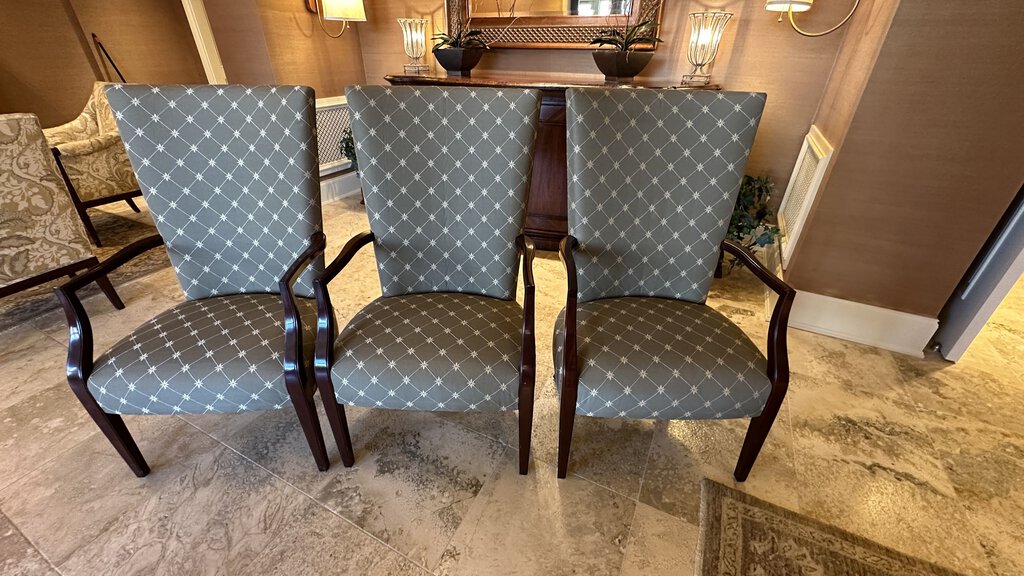 Kindel Accent Chairs, Grey w/White Floral Print