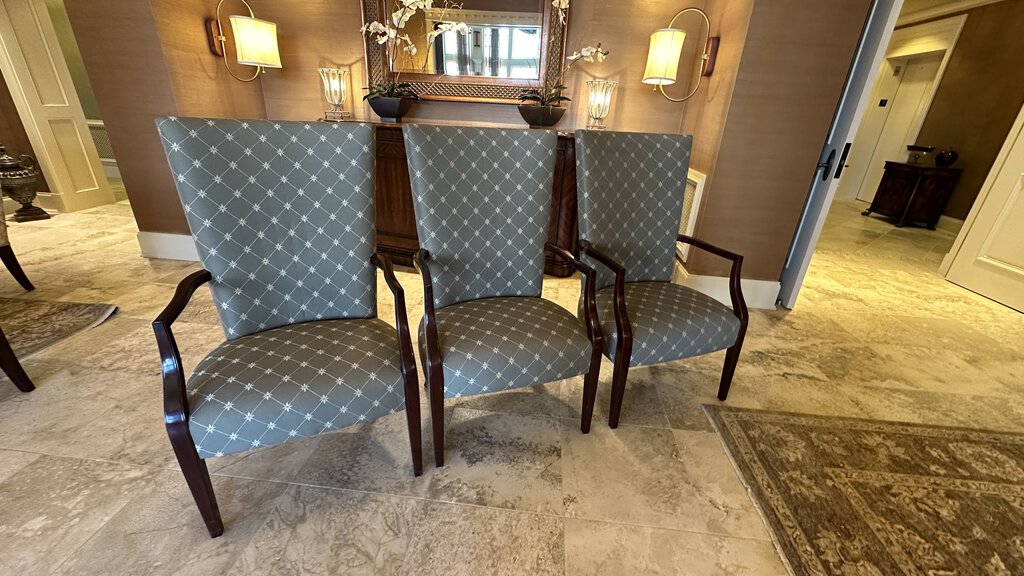 Kindel Accent Chairs, Grey w/White Floral Print