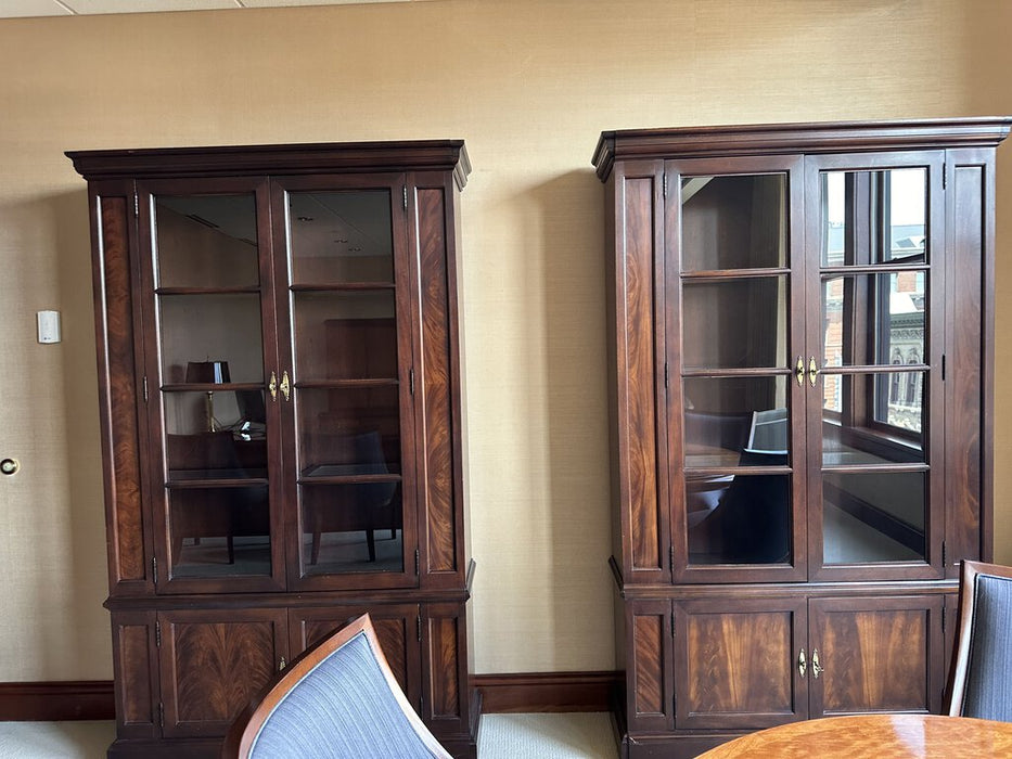 Large Bookcase with Glass Doors & Bottom Storage