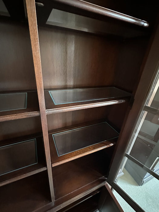 Large Bookcase with Glass Doors & Bottom Storage