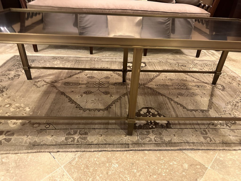 Heavy Metal Coffee Table with Criss-Cross Pattern