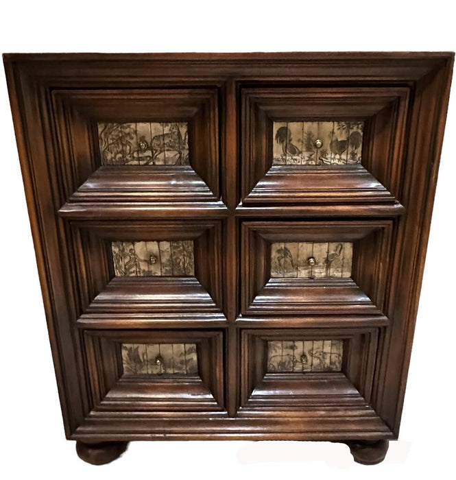 Small Cabinet with Ornate Print Drawers