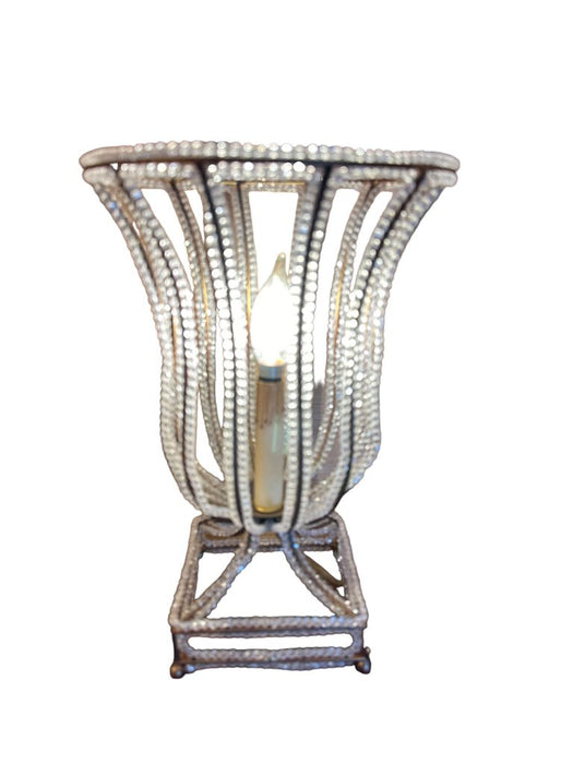 Set of 2 Crystal-Style Sconce Console Lamps