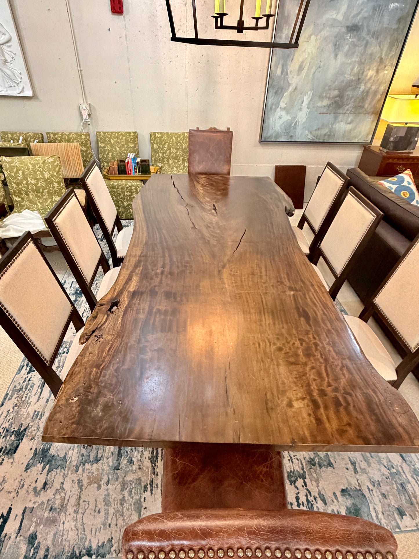 Live Edge Dining Table with Metal Base