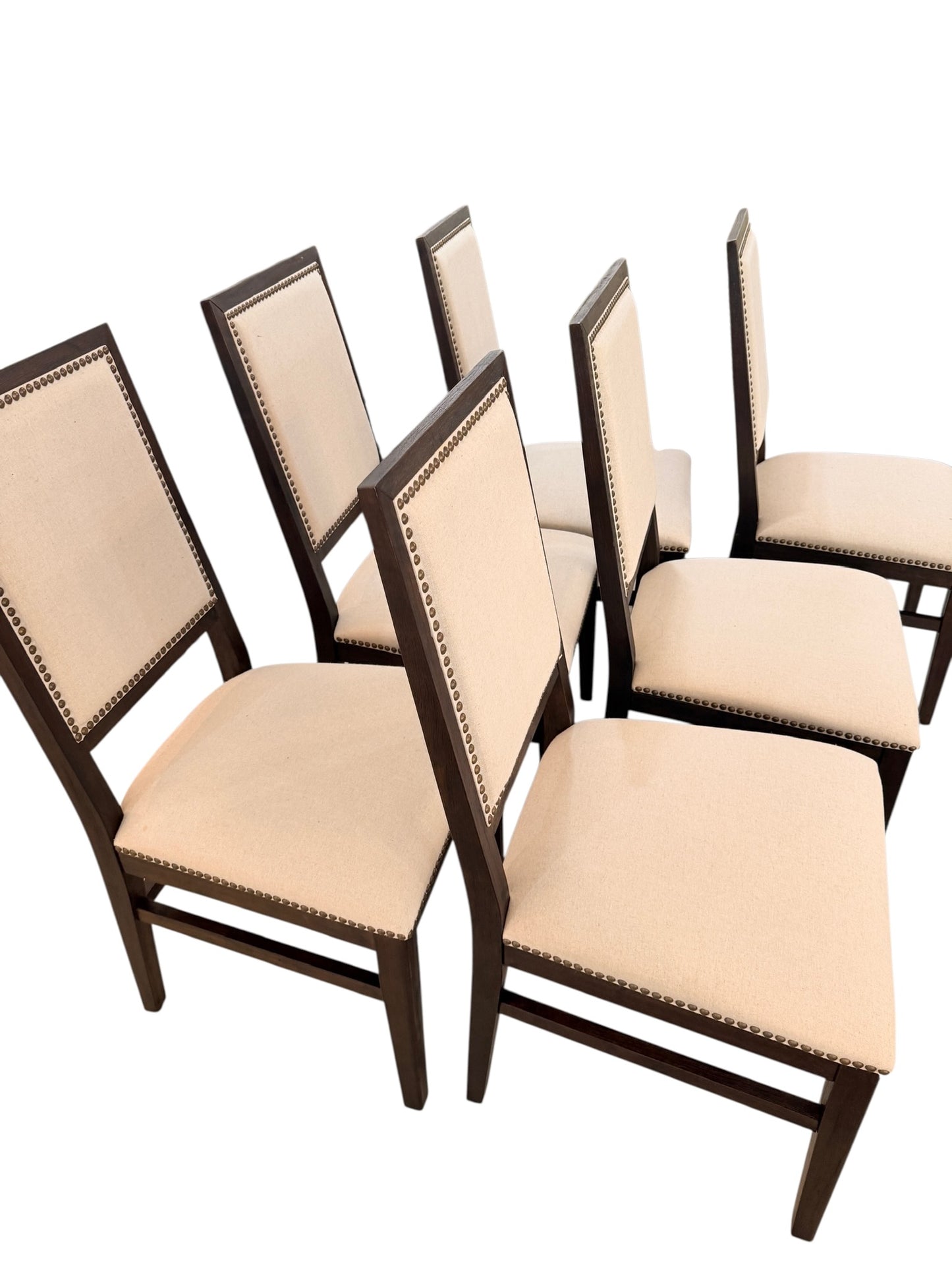 Set of 6 Klingman's Essential Wood and Upholstered Dining Chairs