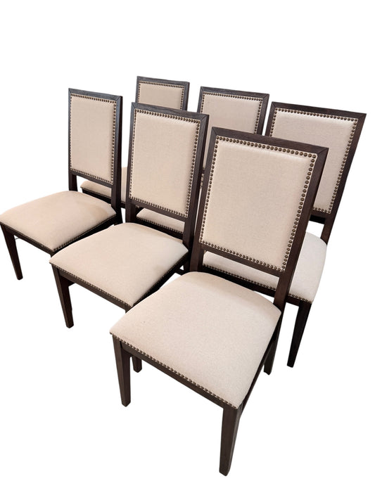 Set of 6 Klingman's Essential Wood and Upholstered Dining Chairs