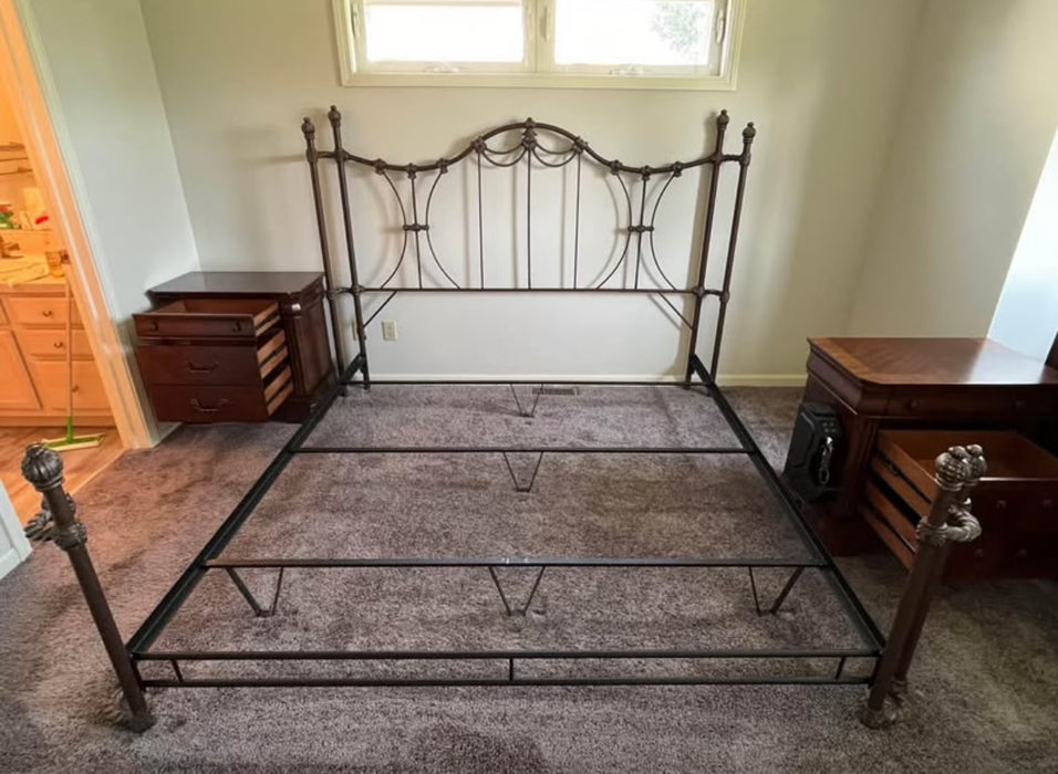 Gorgeous Victorian Style Wrought Iron King Bed and Frame