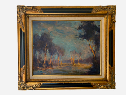Trees At Sunrise Oil Painting