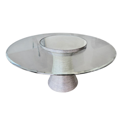 Katoucha 60" Round Table with Lazy Susan - Bronze, by Baker Furniture