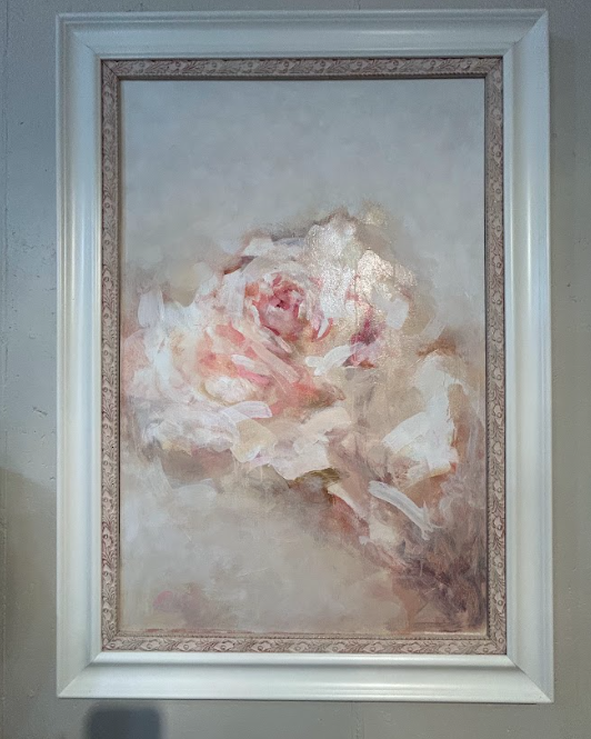 Large Vintage Custom Rose Painting