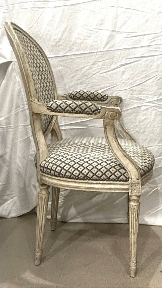 Pair of Louis XVI Period Painted Fauteuils With Hand Needlepoint Upholstery, France Circa 1770