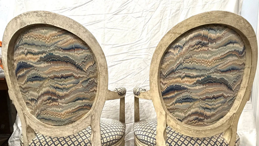 Pair of Louis XVI Period Painted Fauteuils With Hand Needlepoint Upholstery, France Circa 1770