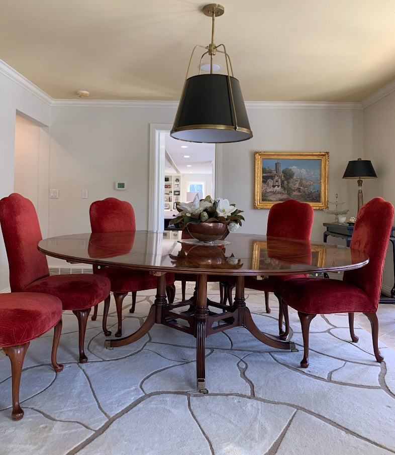 Set of 10 Queen Anne Style Dining Chairs, Velvet by Charles Stewart Company