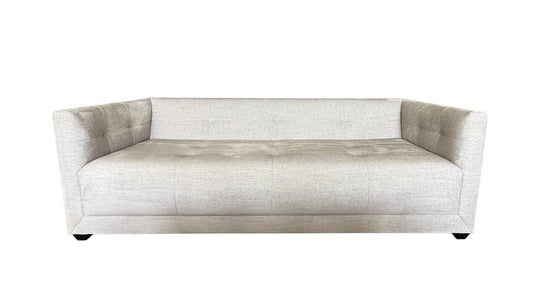 Grand Expressions Gallery and Home Store Baker Paris Loveseat with modern single stitch detail and tapered block feet.
