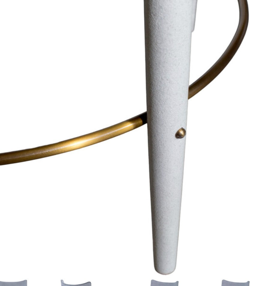 Grand Expressions Gallery and Home Store white oak dining chair leg with brass rung detail