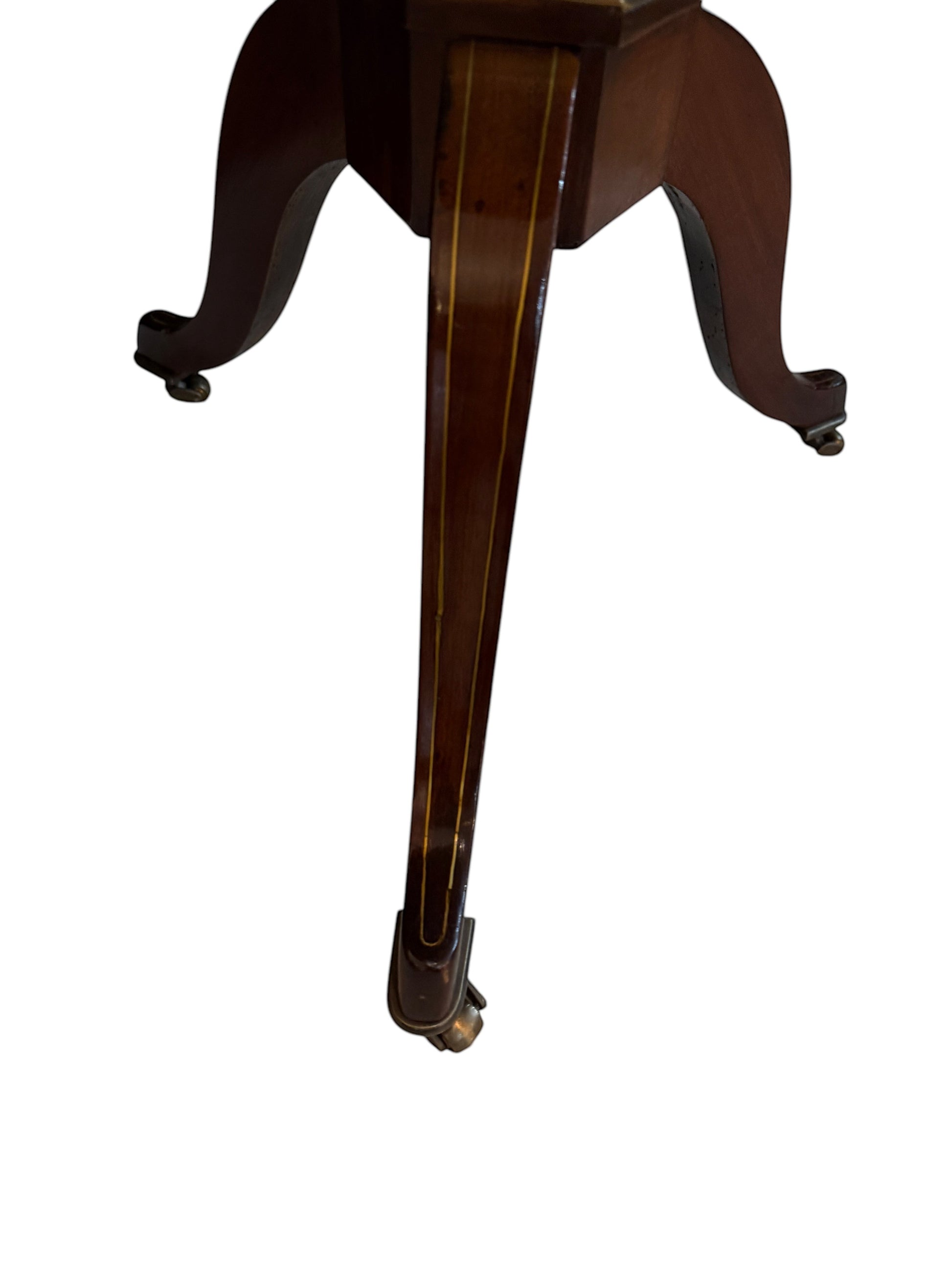 Grand Expressions Gallery and Home Store antique George III mahogany tripod side table with splayed legs and castors.