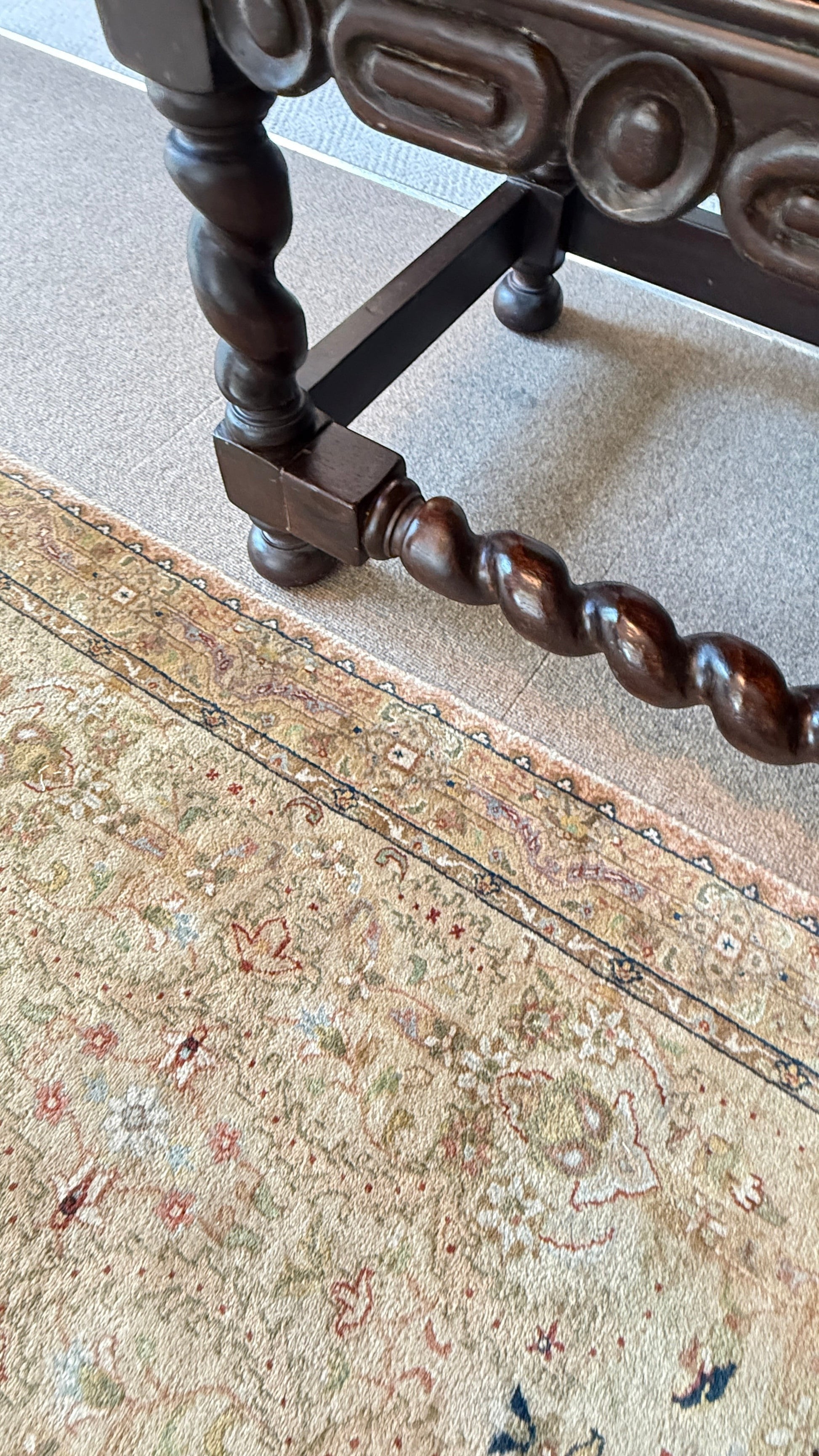 Grand Expressions Gallery and Home Store Mission buffet with espresso mahogany finish and barley twist legs