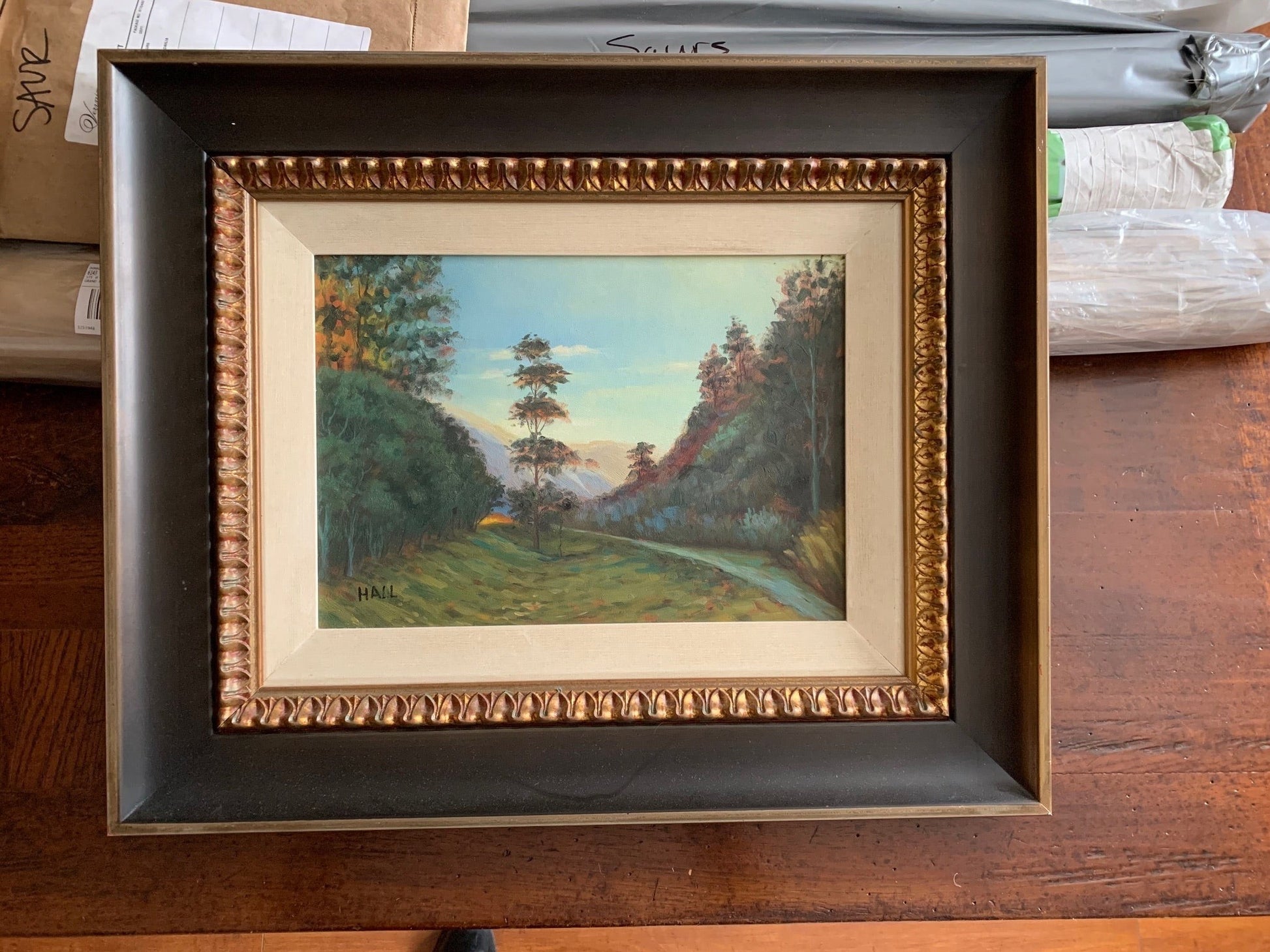 Grand Expressions Gallery and Home Store original oil painting Passage Way featuring a serene autumn landscape scene.