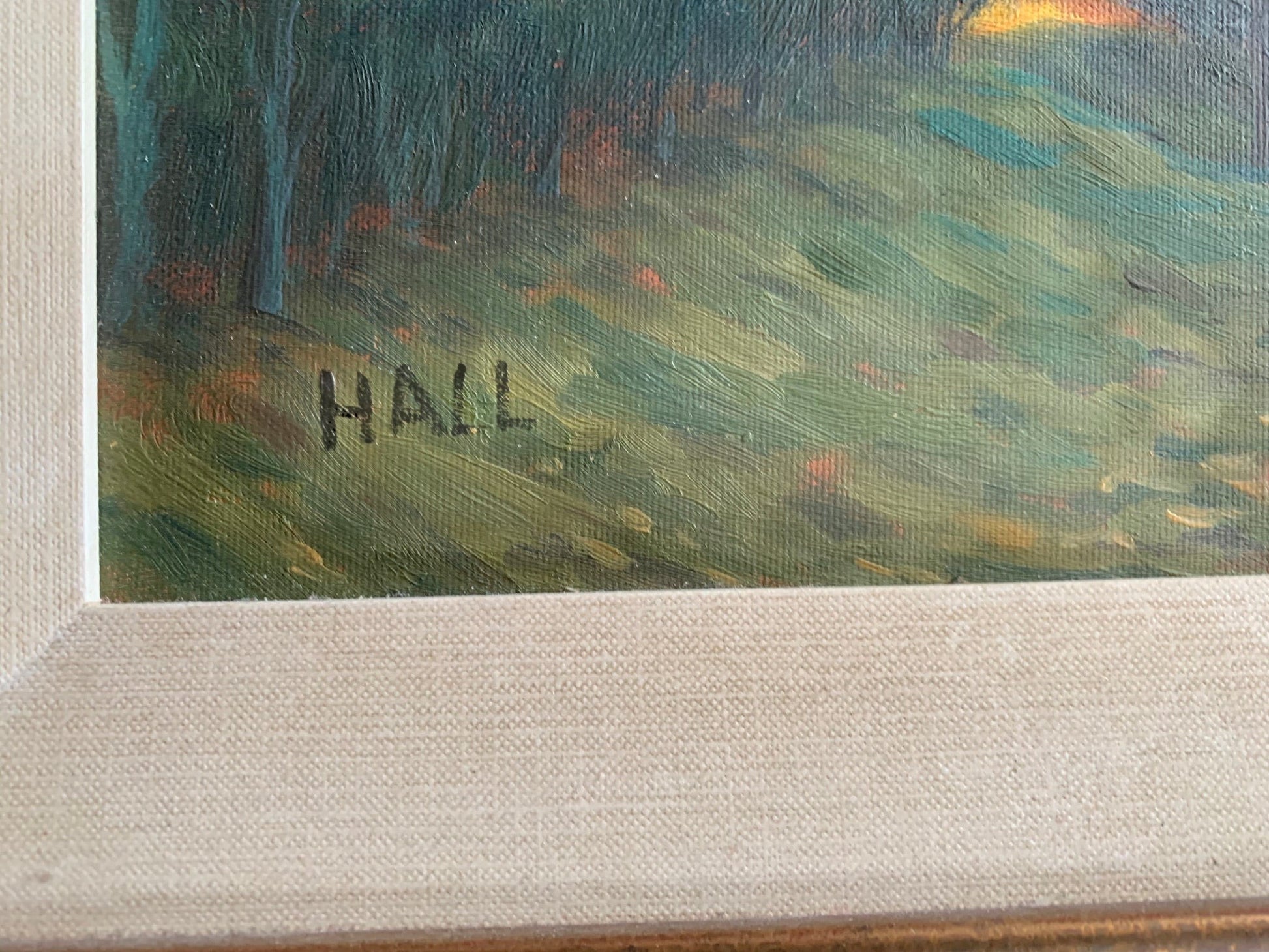 Grand Expressions Gallery and Home Store original oil painting Passage Way featuring a serene autumn landscape scene.