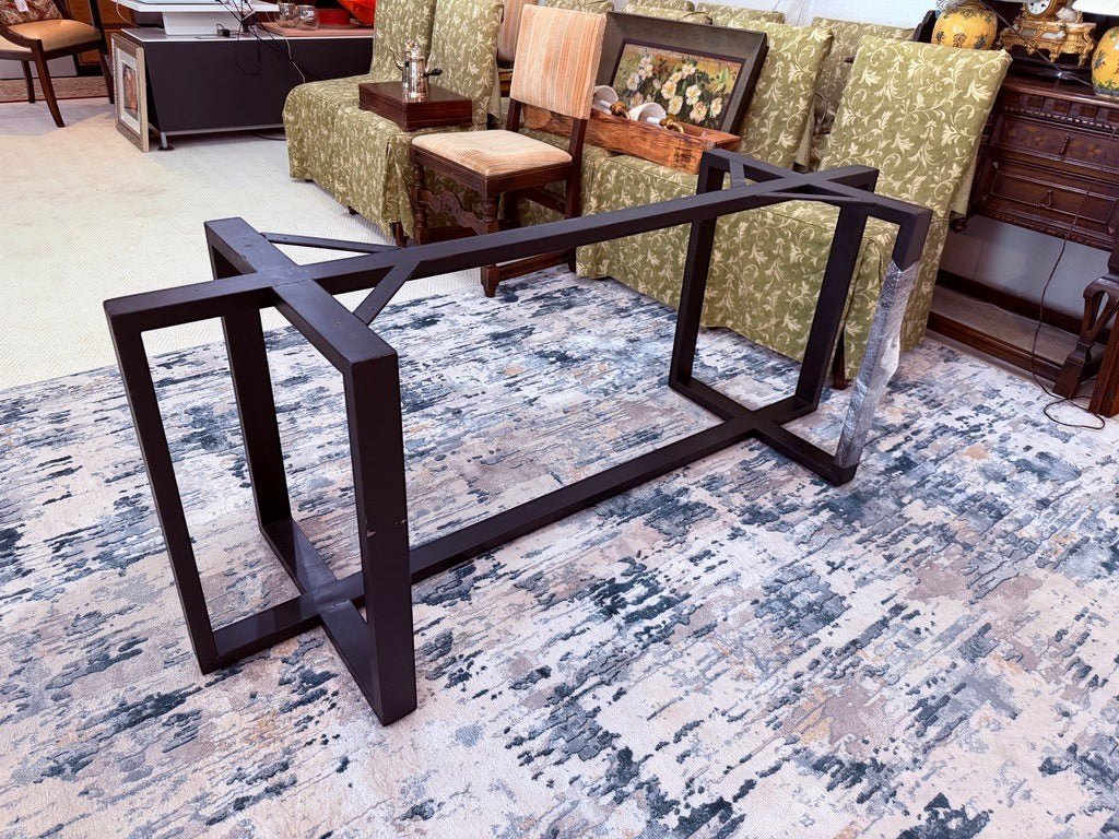 Grand Expressions Gallery and Home Store Restoration Hardware dining table base made of solid black metal