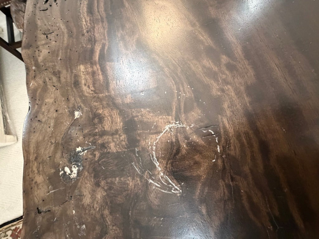 Grand Expressions Gallery and Home Store Restoration Hardware extra long natural slab wood dining table with live edge