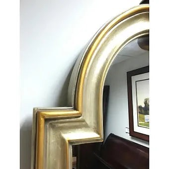Grand Expressions Gallery and Home Store vintage gold and silver filigree mirror with ornate traditional frame.