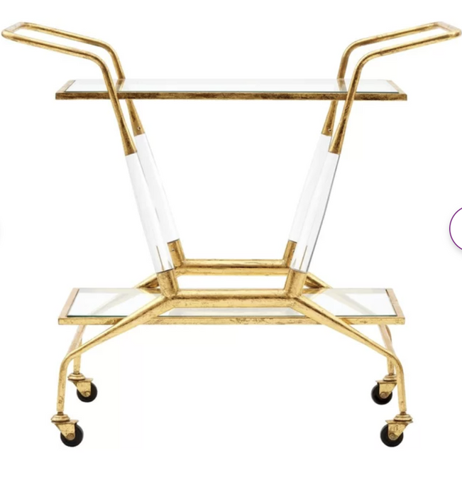 Jepson Gold and White Bar Cart