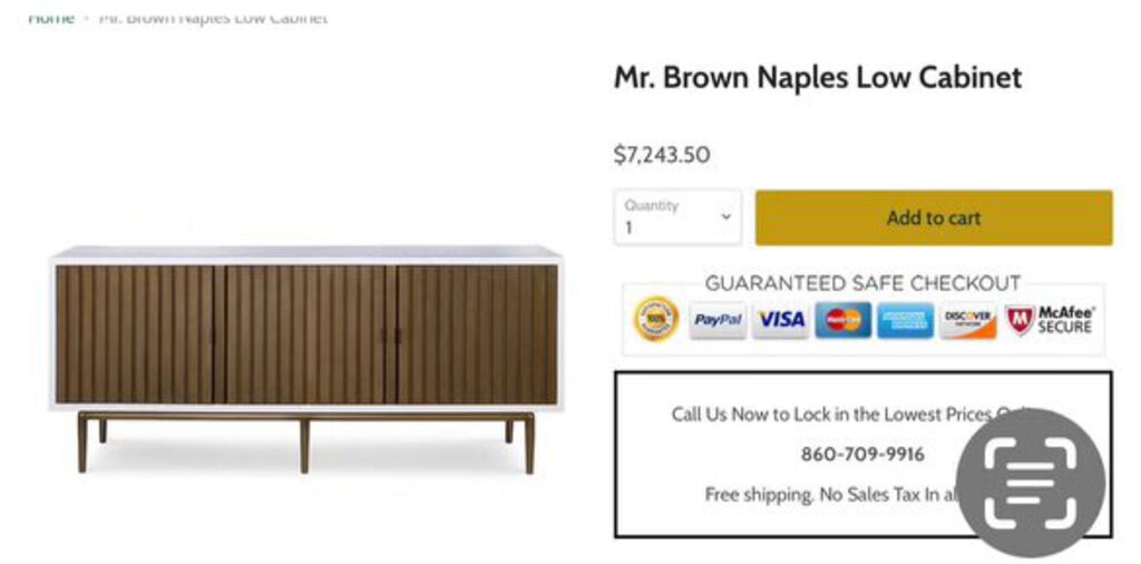 White and Gold Credenza by Mr. Brown