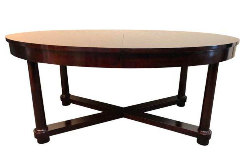 Barbara Barry for Baker Furniture Neoclassical Mahogany Dining Table, Refinished