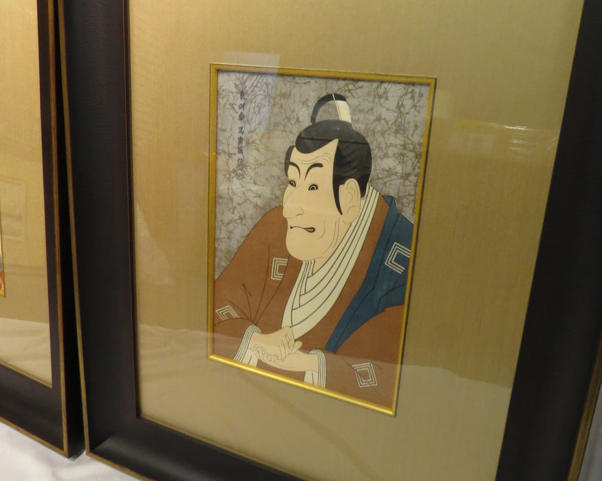 Set of 2 Beautiful Japanese Woodblock Prints Custom Framed