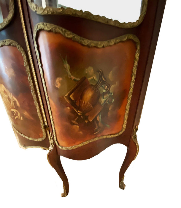 Painted French Louis XV Style Vitrine Display Cabinet - Grand Expressions Gallery and Home Store